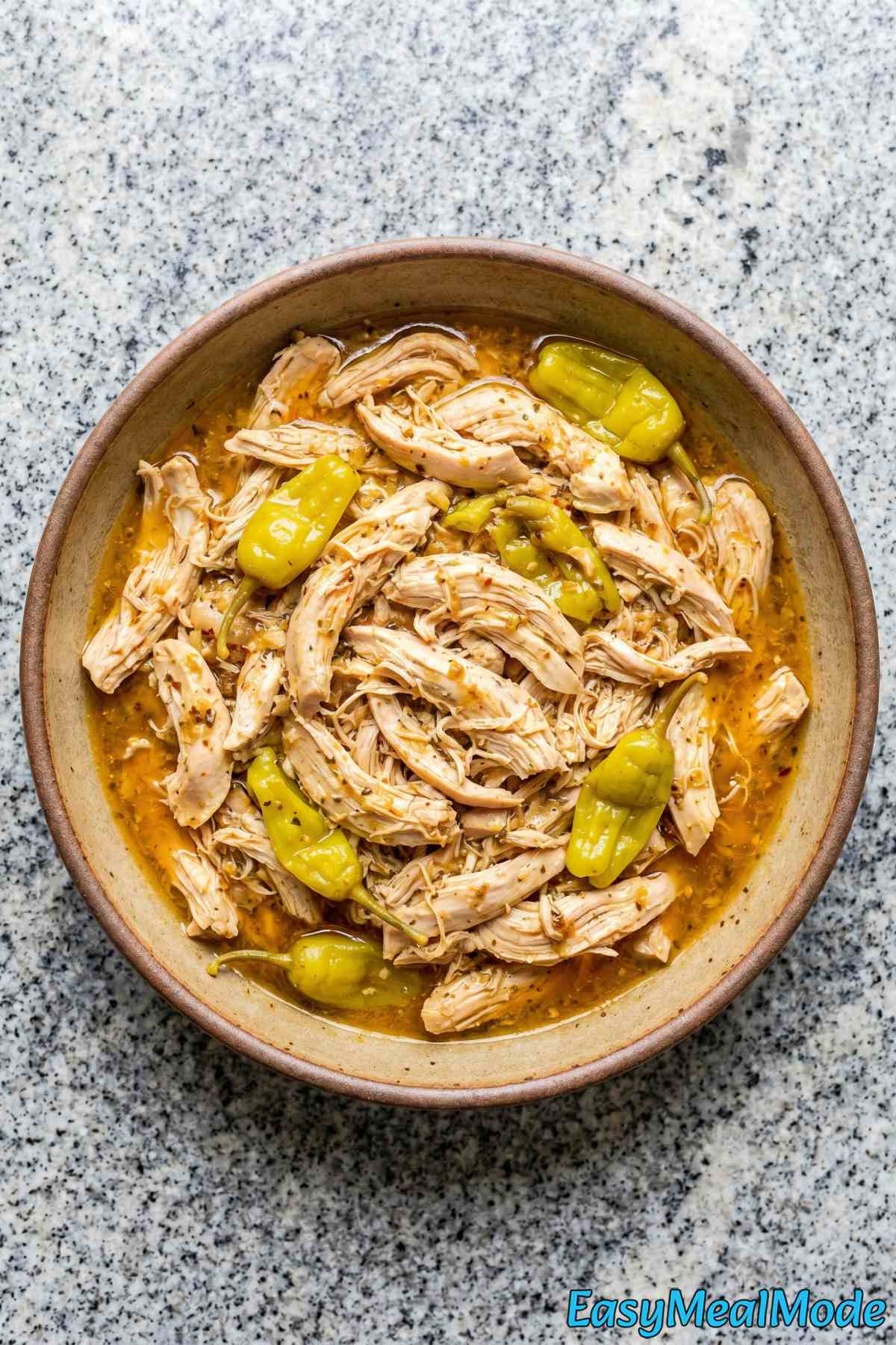 Simple slow cooker Mississippi chicken