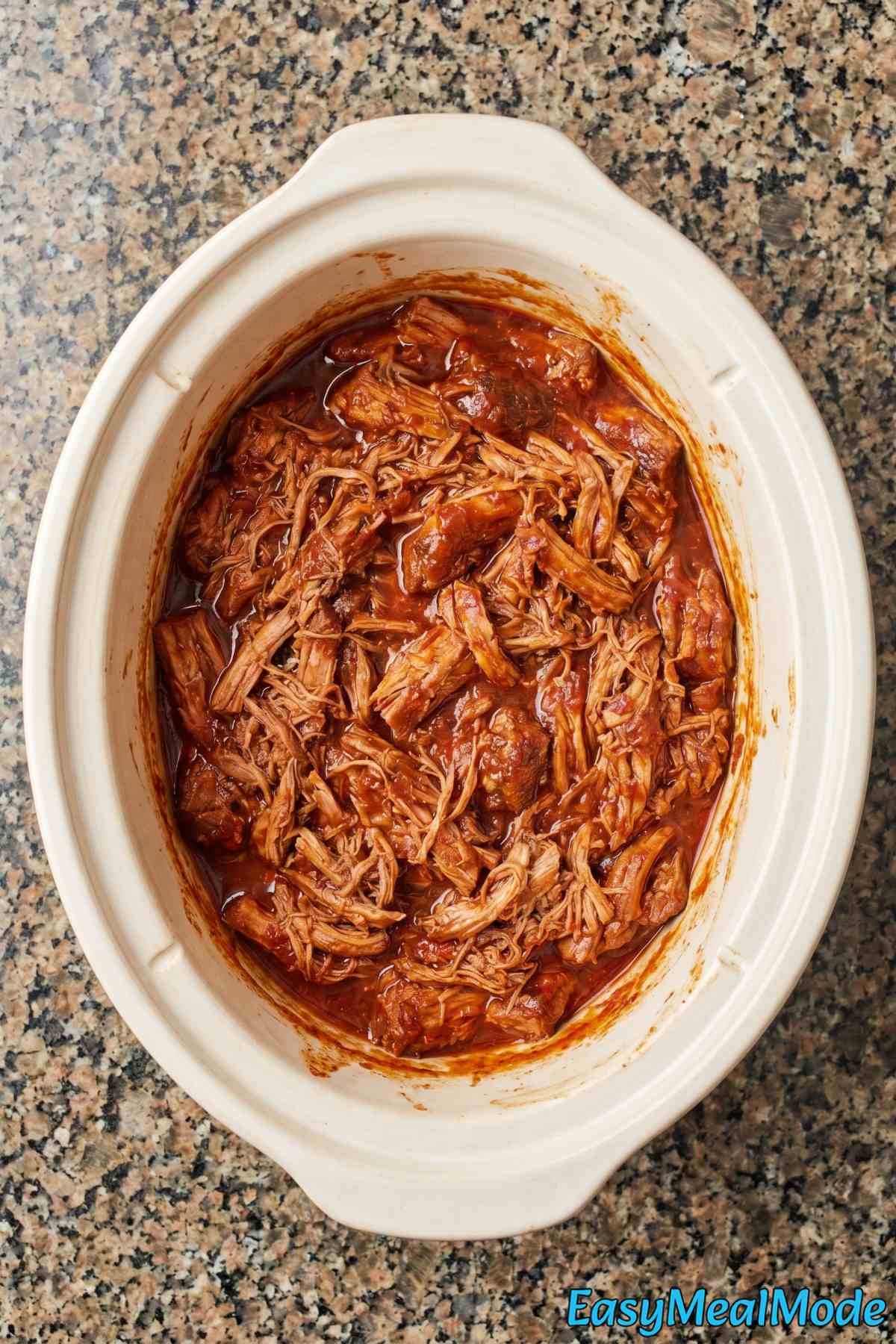 Rustic slow cooker pulled pork platter