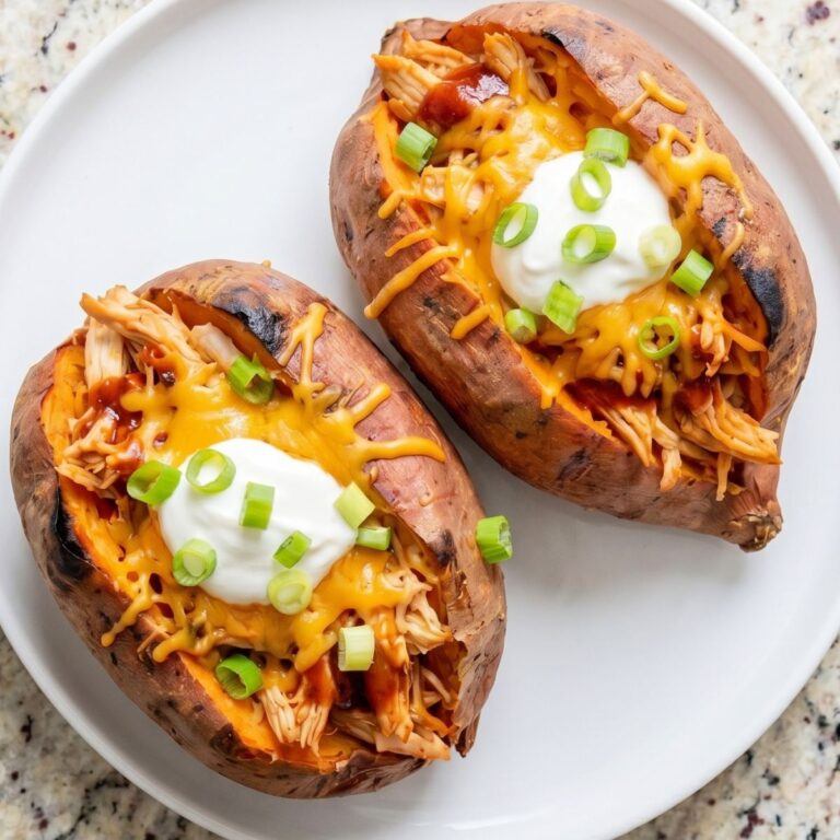 High Protein BBQ Chicken Sweet Potatoes