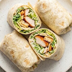 High Protein Chicken Caesar Wrap