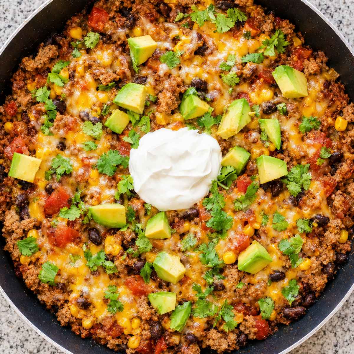 High Protein Turkey Taco Skillet