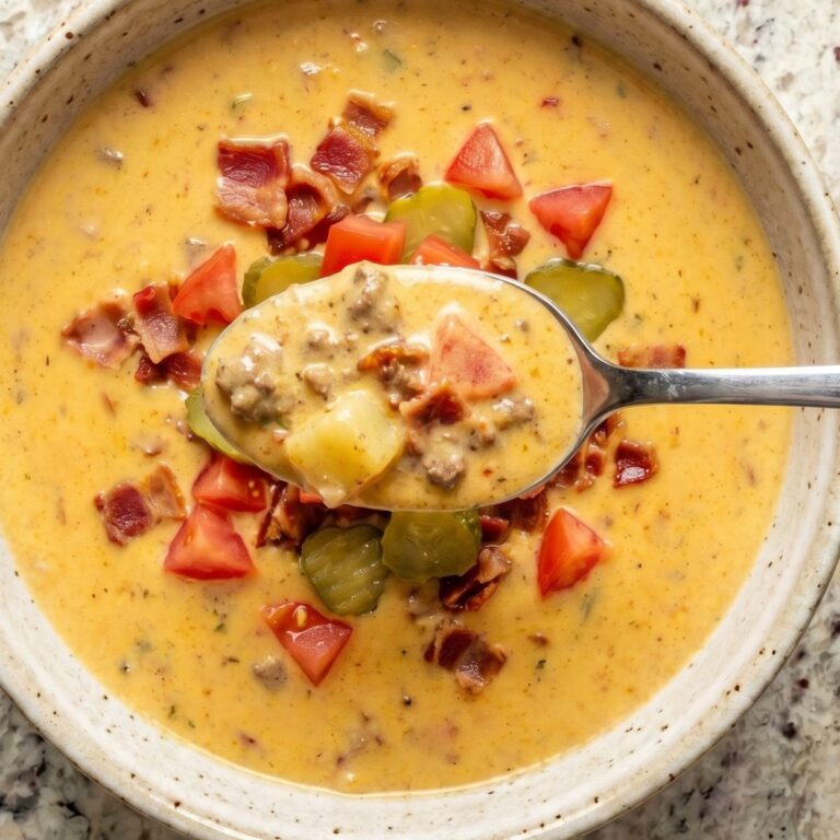 Slow Cooker Cheeseburger Soup